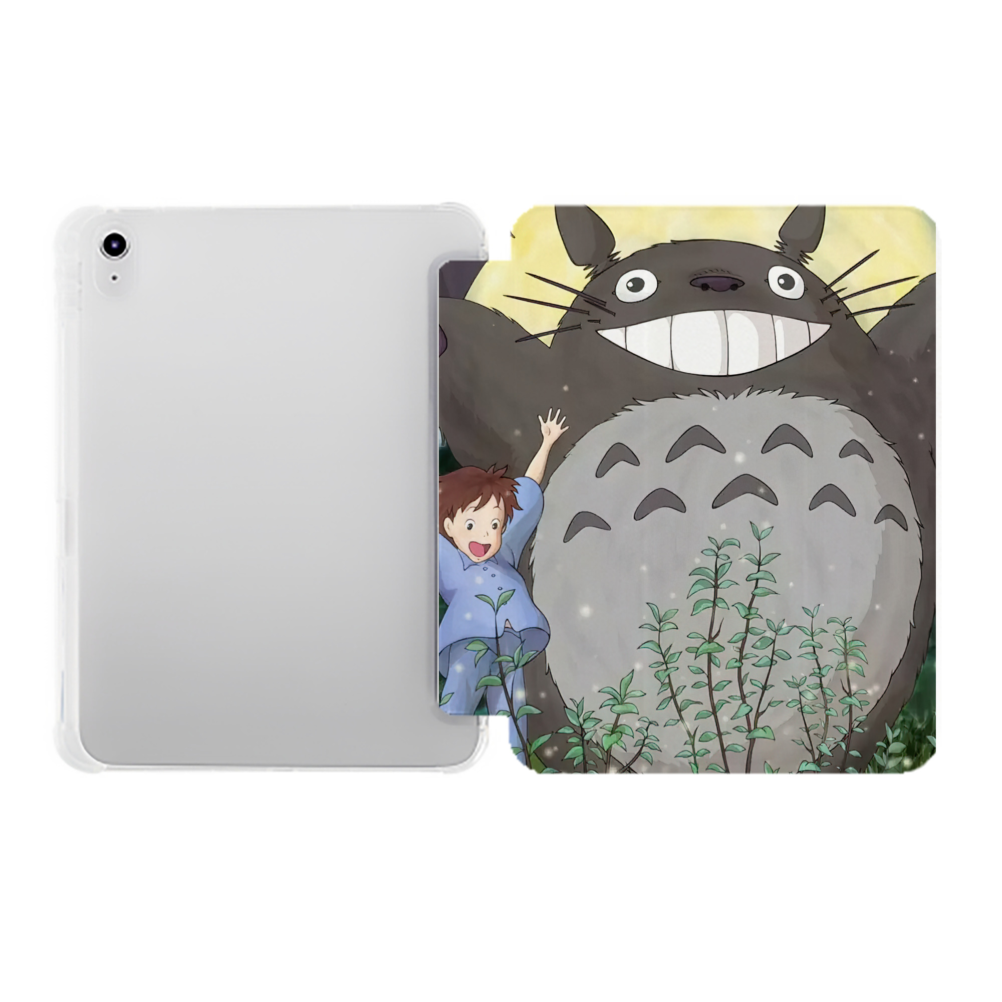 （画像用） となりのトトロ 草壁メイ 草壁サツキ My Neighbor Totoro Satsuki Kusakabe Mei Kusakabe IPad ケース ペン収納付き 三つ折りスタンド PUレザー×シリコン 対応機種9.5/10.5/10.9インチ